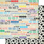 COLORFUL GRADUATION WORDS 12"X12" Scrapbook Customs Paper