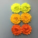 Large Ribbon Fabric Flowers 6pc - Image 2