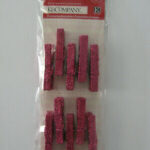 K & Company PINK Glittered Clothespins 10 pc