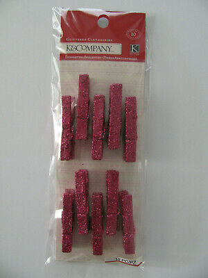 F61ABEEE-FF6C-40AB-9CE4-6287882ED2CB.jpg K & Company PINK Glittered Clothespins 10 pc - Image 1