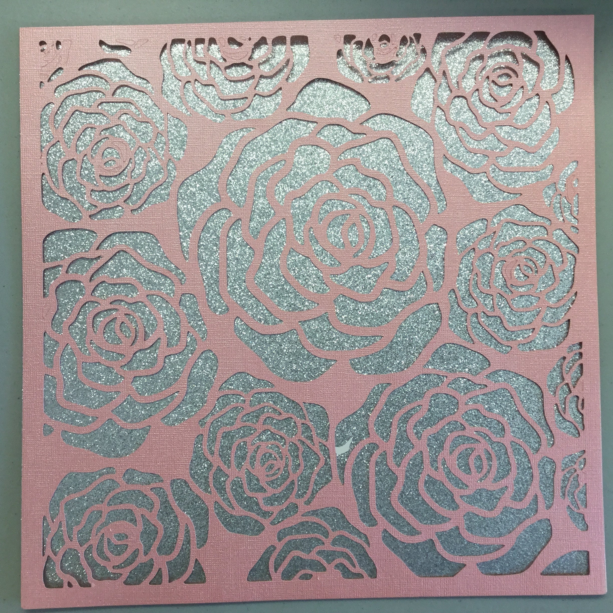 F7D54756-5570-4C62-9F1C-E5E9E97C55F6.jpeg Page Frame ROSES Bling IN THE PINK 12"x12" Scrapbook Overlay - Image 1