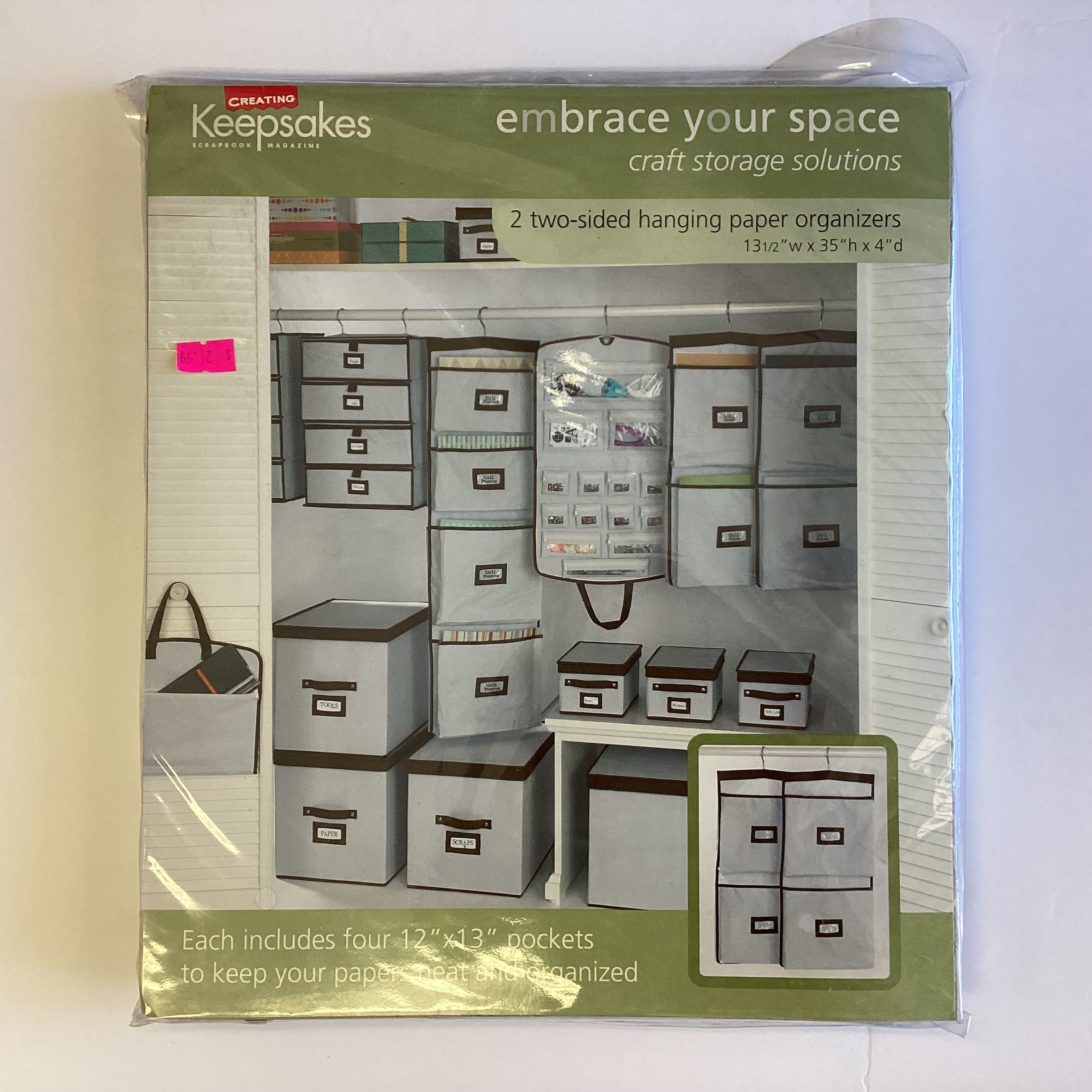 F988D368-4D32-47AF-AC07-848A6C1C1475.jpg Creating Keepsakes HANGING PAPER ORGANIZERS Two-Sided 12”X13” Pockets - Image 1