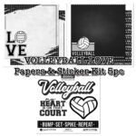 VOLLEYBALL LOVE Papers & Sticker Kit 5pc