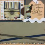 Premade Page FLOWERS AND STRIPES 12"x12" Scrapbook