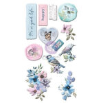 Prima WATERCOLOR FLORAL  Puffy Stickers 12pc