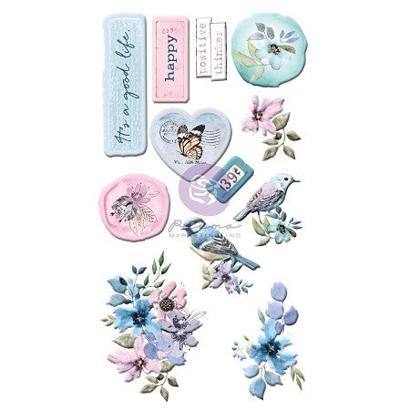 FB0B9E2E-C5A6-4D11-B744-4F9E42243D82.jpg Prima WATERCOLOR FLORAL Puffy Stickers 12pc - Image 1
