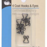 Dritz 4 Coat HOOKS AND EYES Black