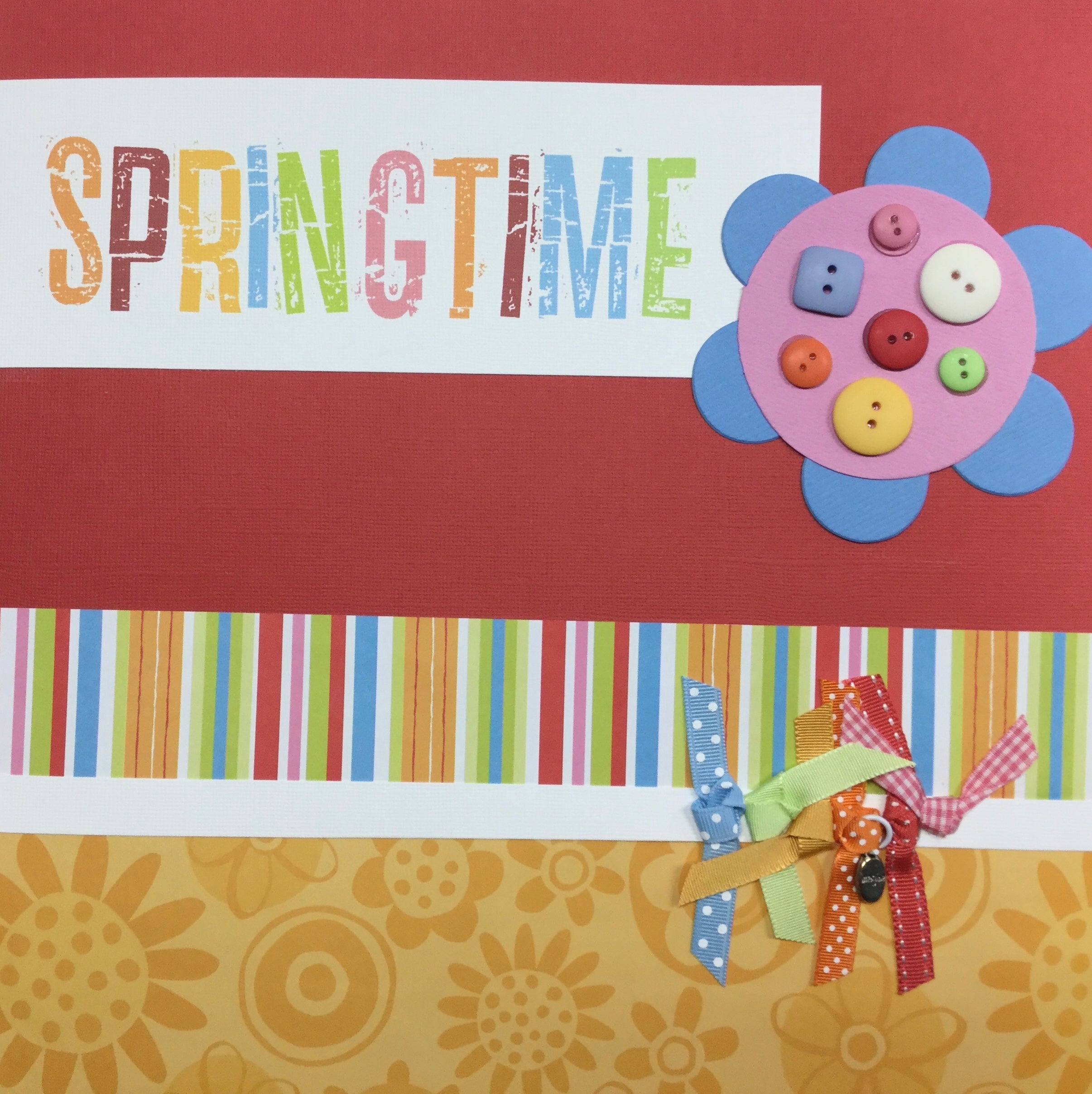 FE4E0395-6674-4EF3-8C1B-2BBED1ABE5A4.jpg Premade Pages SPRINGTIME 12"X12" Scrapbook Page - Image 1