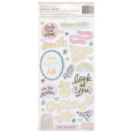 Crate Paper Thickers Gingham Garden HAPPY LIFE Phrase Stickers 65pc - Image 2