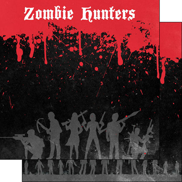 FE78E2E0-5214-45F5-9FD2-209008FACEE4.jpg ZOMBIE HUNTERS Halloween 12"X12" Scrapbook Customs Paper - Image 1