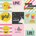 Simple Stories Emoji Love 4x4 ELEMENTS 12x12” Scrapbook Paper - Image 3
