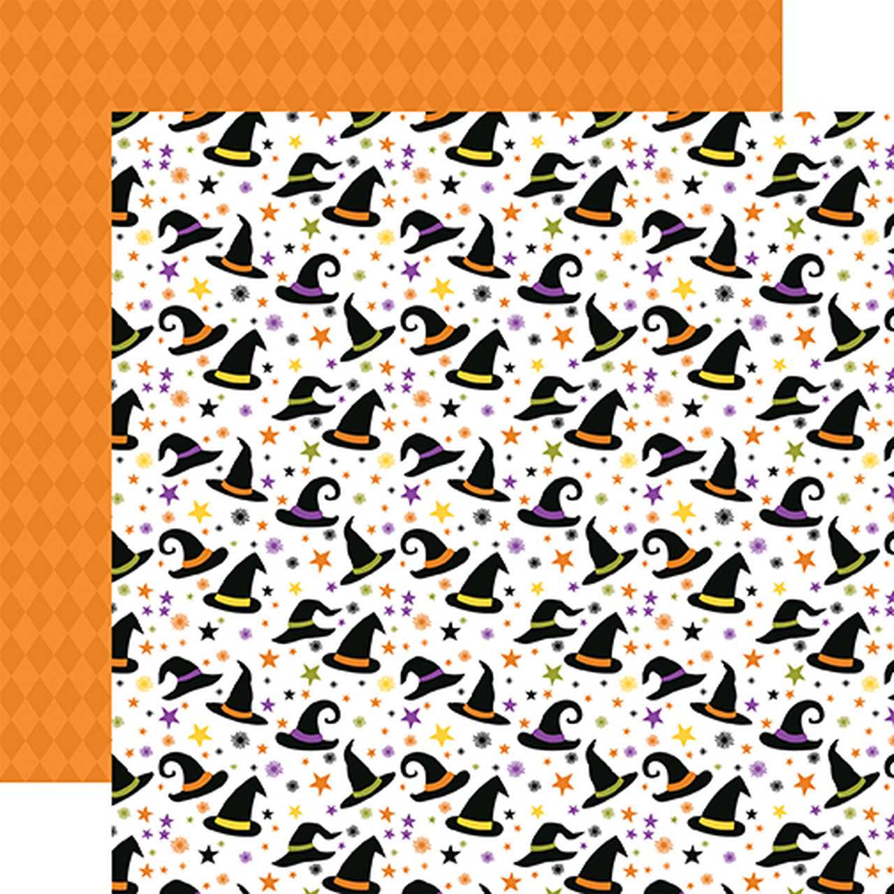 FF8B24DD-AC3C-42D4-8FB1-709DEEBE69D1.jpg Echo Park Hallloween Magic HAUNTED HATS 12"x12" Paper - Image 1