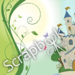 Disney FAIRYTALE CASTLE 12"X12" Scrapbook 2 Paper Sheet - Image 2
