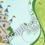 Disney FAIRYTALE CASTLE 12"X12" Scrapbook 2 Paper Sheet - Image 3