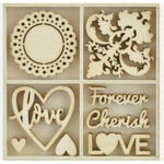 Kaisercraft BE MINE Wooden Flourishes Pack 40pc