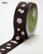 May Arts 1.5" GROSGRAIN DAISIES RIBBON 1 yard yd - Image 2