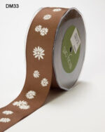 May Arts 1.5" GROSGRAIN DAISIES RIBBON 1 yard yd - Image 3