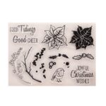 GOOD CHEER CHRISTMAS Clear Acrylic Stamp Set 10pc