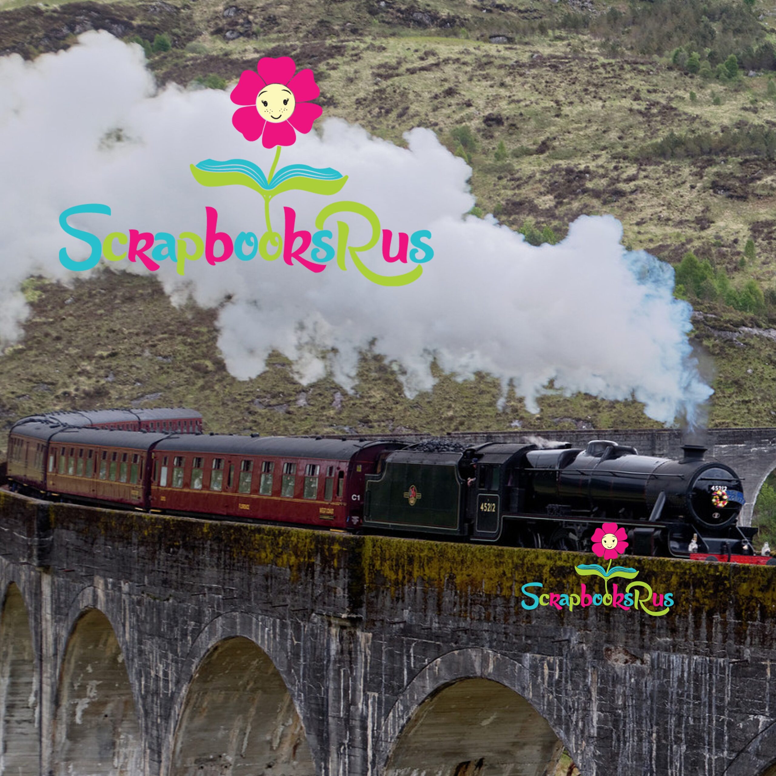 Harry_Potter_Express_logo_scrapbooksrus.jpg Harry Potter EXPRESS Train 12"X12" Scrapbook Paper - Image 1