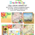 Hawaii 10pc KAUAI Scrapbook Kit Paper Stickers