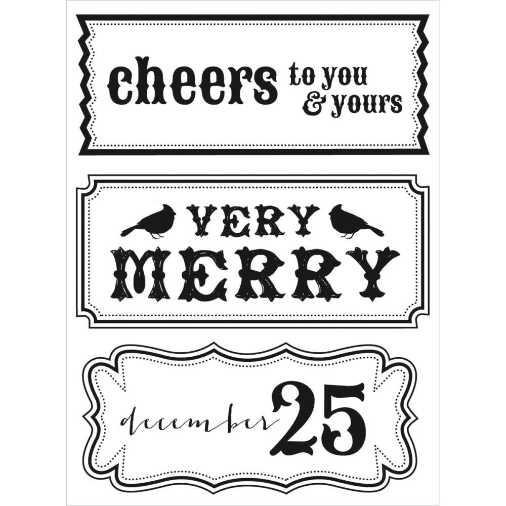Holly_Bright_Cheers.jpg Kaisercraft Holly Bright CHEERS Clear Holiday Stamps 3.5"X6" - Image 1