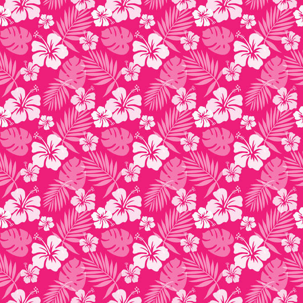 IMG-0203.jpg HIBISCUS HOT PINK Tropical Floral 12”X12” Paper Scrapbook Customs - Image 1