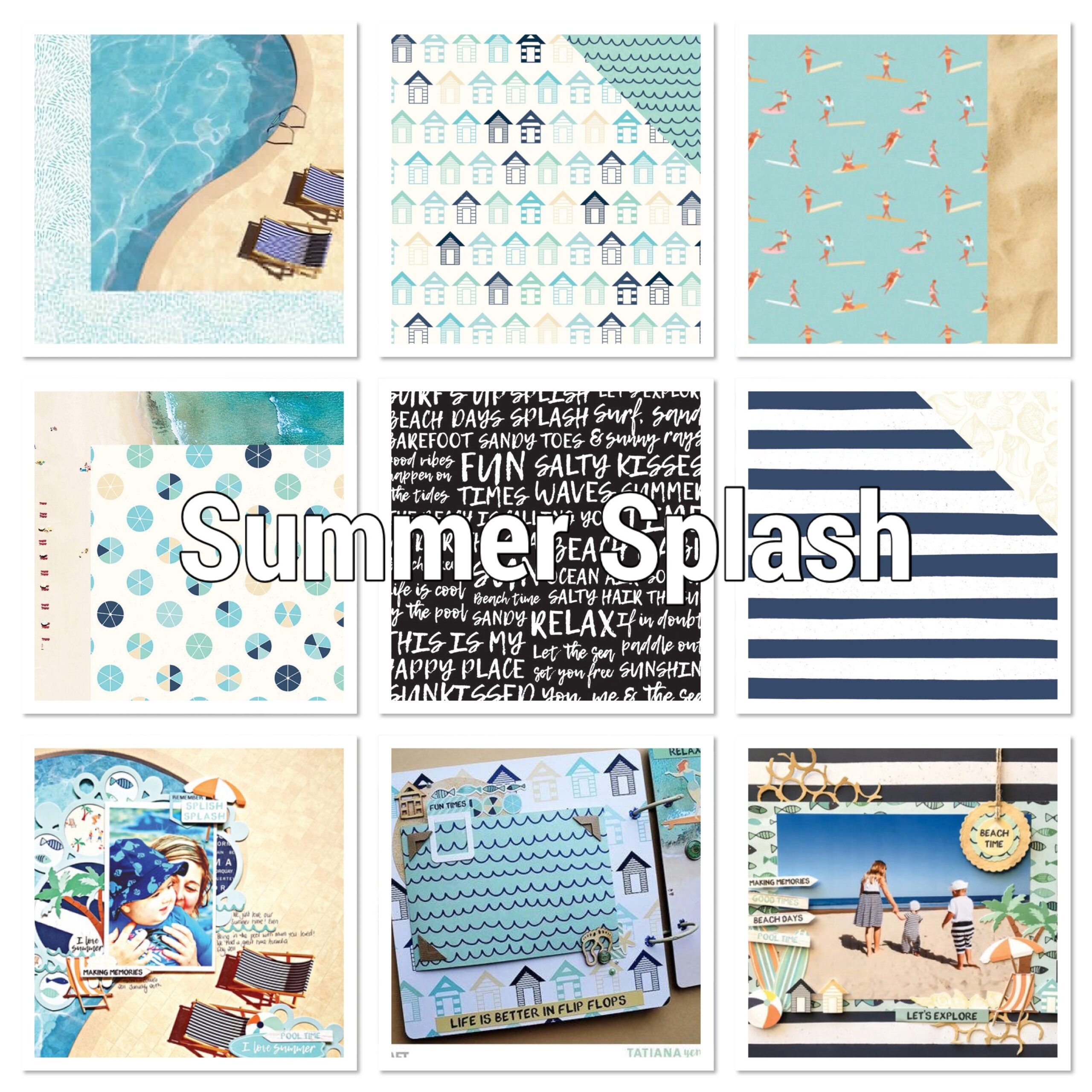 IMG-2229.jpg Kaisercraft SUMMER SPLASH KIT 11pc 12X12 Scrapbook Papers - Image 1