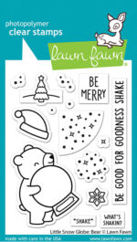 Lawn Fawn LITTLE SNOW GLOBE BEAR Stamps & Die SET - Image 2