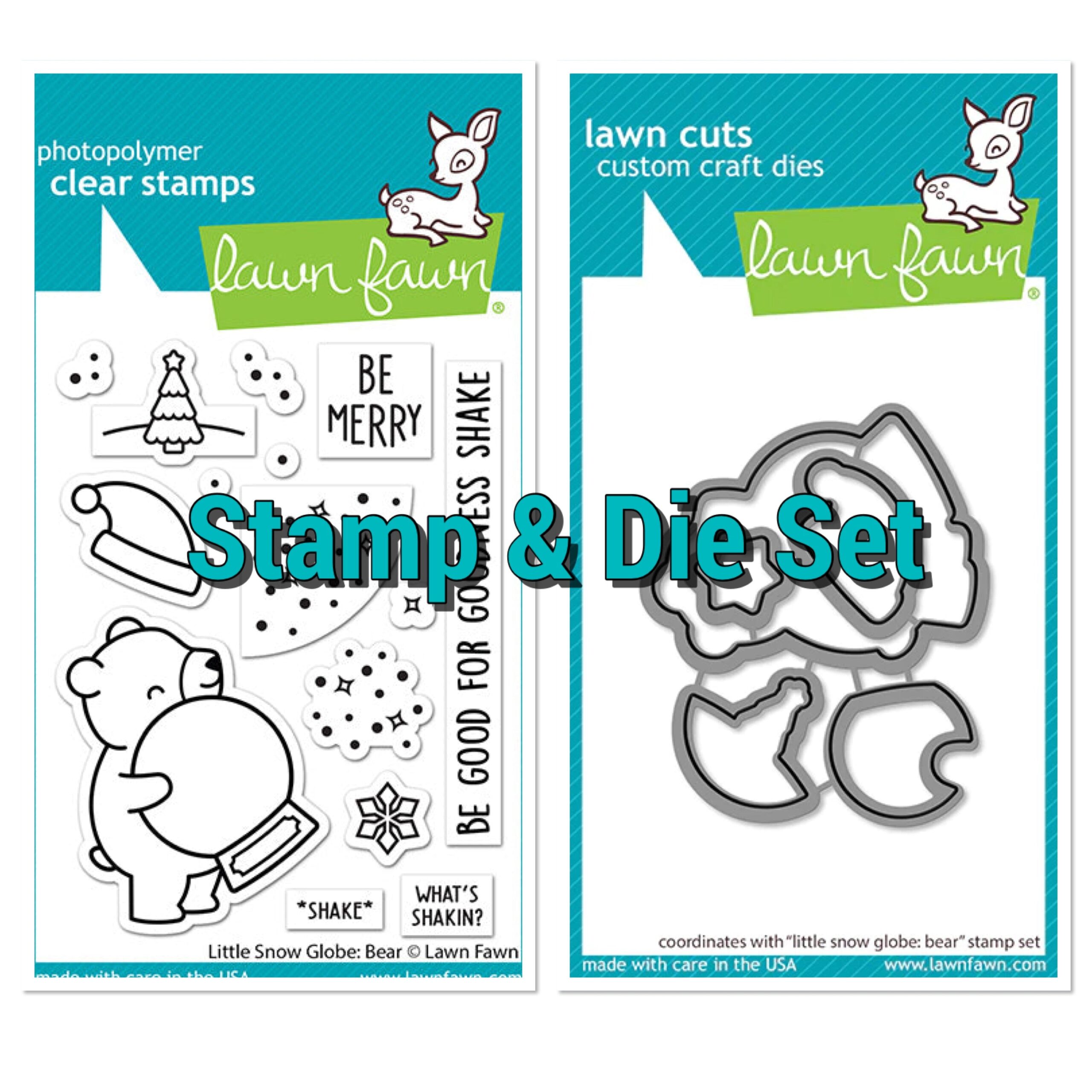 IMG-2286.jpg Lawn Fawn LITTLE SNOW GLOBE BEAR Stamps & Die SET - Image 1