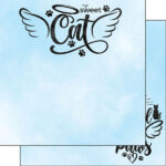 CAT ANGEL WINGS 12X12 Scrapbook Paper 2pc