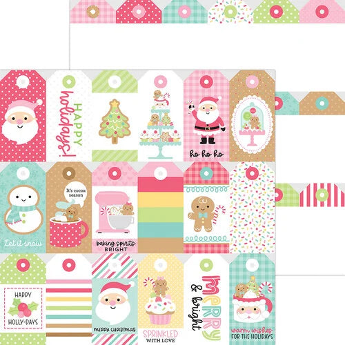 IMG-2684.jpg Doodlebug Gingerbread Kisses SEASONS GREETINGS 12"X12" Cardstock Paper - Image 1