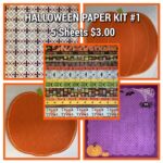 HALLOWEEN PAPER KIT #1 5 Sheets