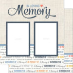 IN LOVING MEMORY QUICK PAGE KIT 12X12 Scrapbook Paper Stickers 5pc - Image 2