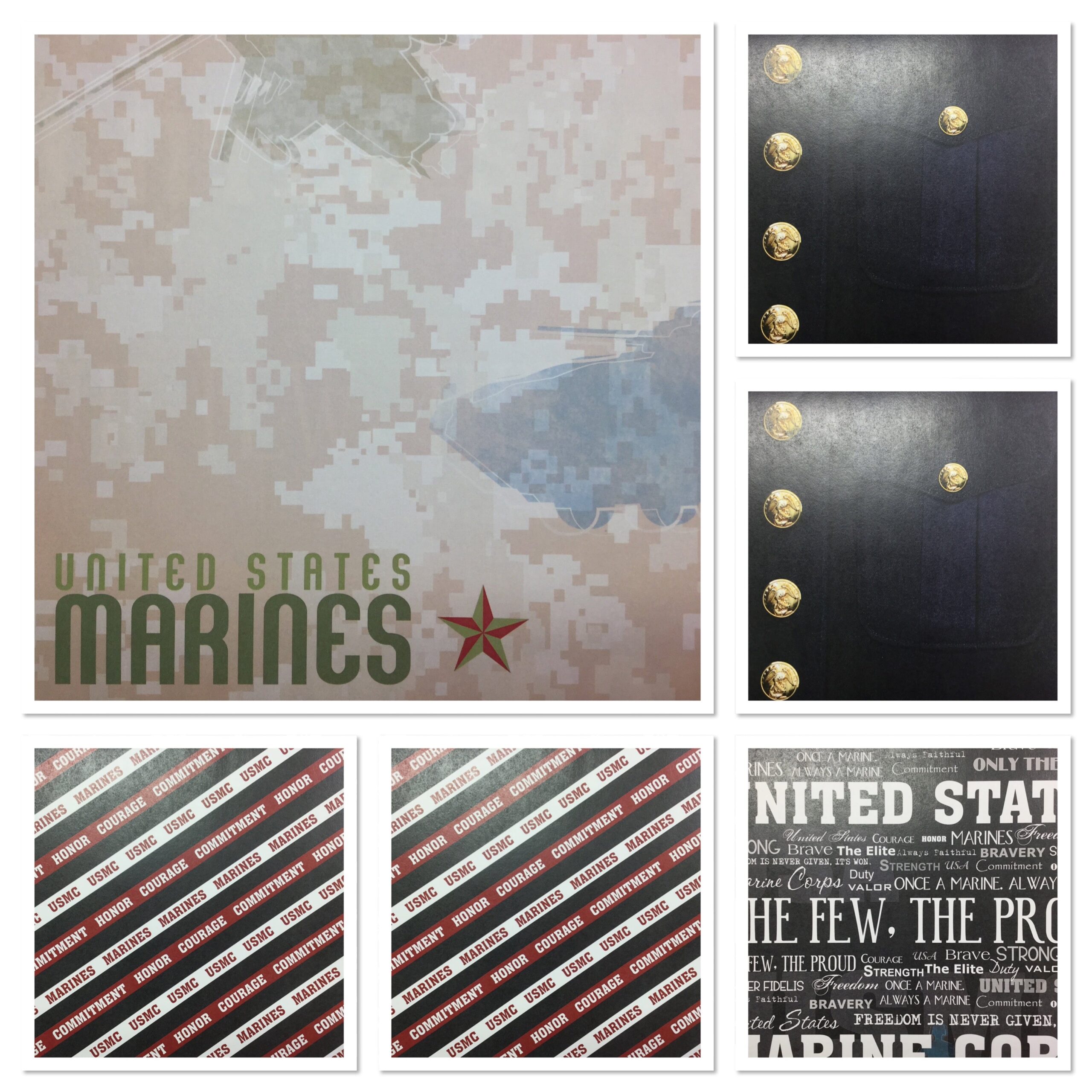 IMG-3030.jpg US MARINES 12x12” Military Scrapbook Kit 1C - Image 1