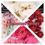 Little Birdie Handmade Flowers Embossed Daisies PRECIOUS PINK 12pc - Image 2
