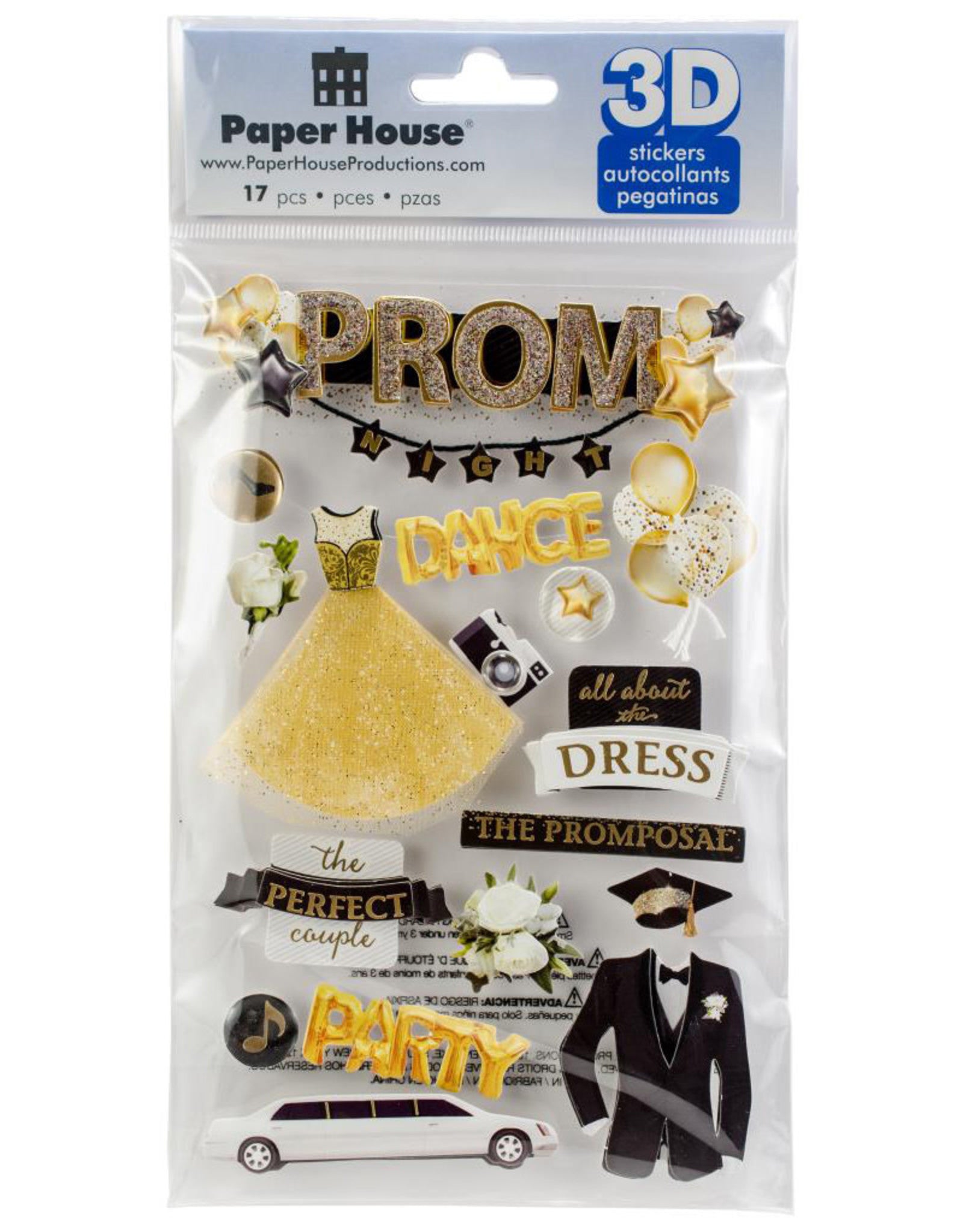 IMG-3267.jpg Paper House PROM Night 3D Stickers 17pc - Image 1