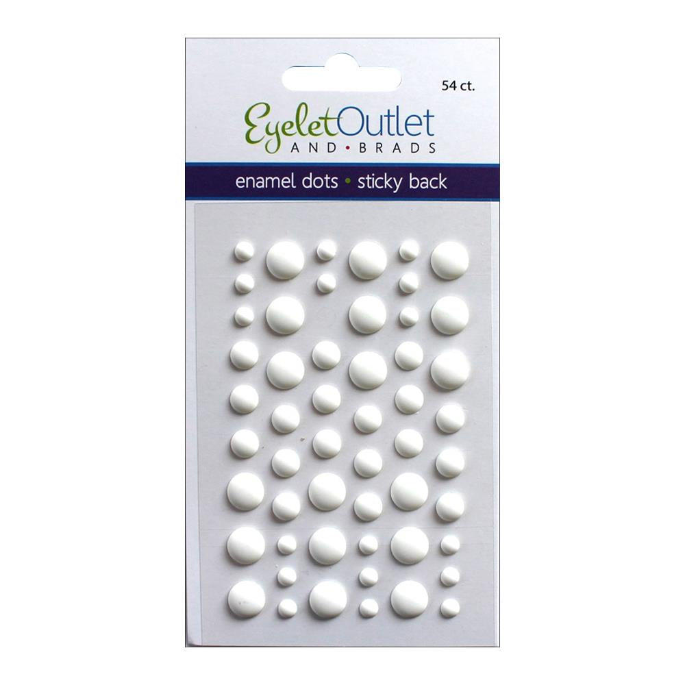 IMG-3314.jpg EyeLet Outlet ENAMEL DOTS MATTE WHITE Sticky Back 54pc - Image 1