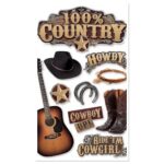 Paper House 100% COUNTRY 3D Stickers 10pc
