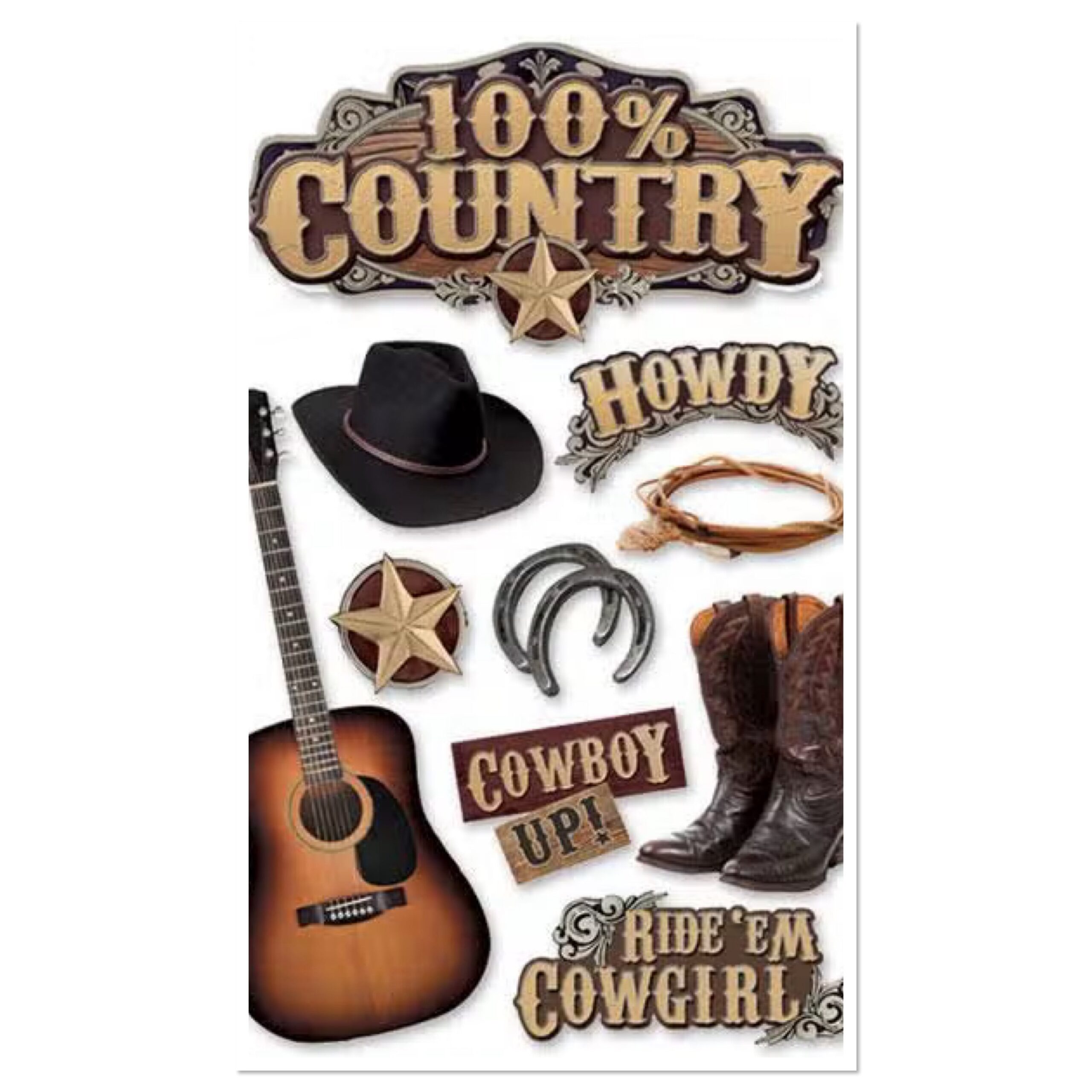 IMG-3859.jpg Paper House 100% COUNTRY 3D Stickers 10pc - Image 1
