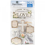 Paper House THE GREATEST IS LOVE 3D Stickers 12pc