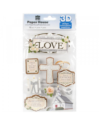 IMG-5225.jpg Paper House THE GREATEST IS LOVE 3D Stickers 12pc - Image 1