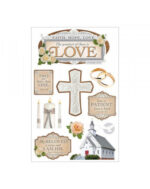 Paper House THE GREATEST IS LOVE 3D Stickers 12pc - Image 2