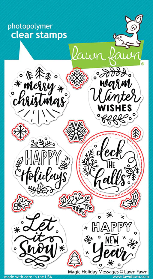 IMG-5426.jpg Lawn Fawn MAGIC HOLIDAY MESSAGES Stamp & Die Set 23pc - Image 1