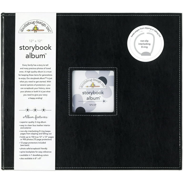 IMG-5642.jpg Doodlebug STORYBOOK ALBUM BLACK 12”X12” D-Ring Scrapbook Album - Image 1