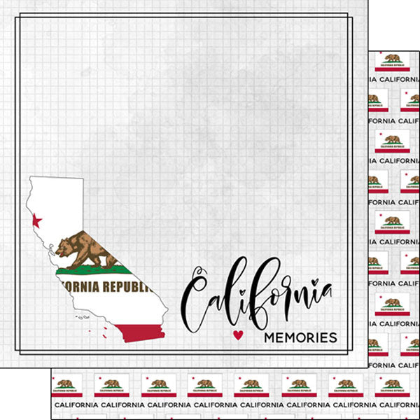 IMG-7679.jpg CALIFORNIA ADVENTURE FLAG 12"X12" Scrapbook Paper - Image 1