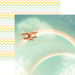 Reminisce Hello World FLYING HIGH 12"X12" Scrapbook Paper