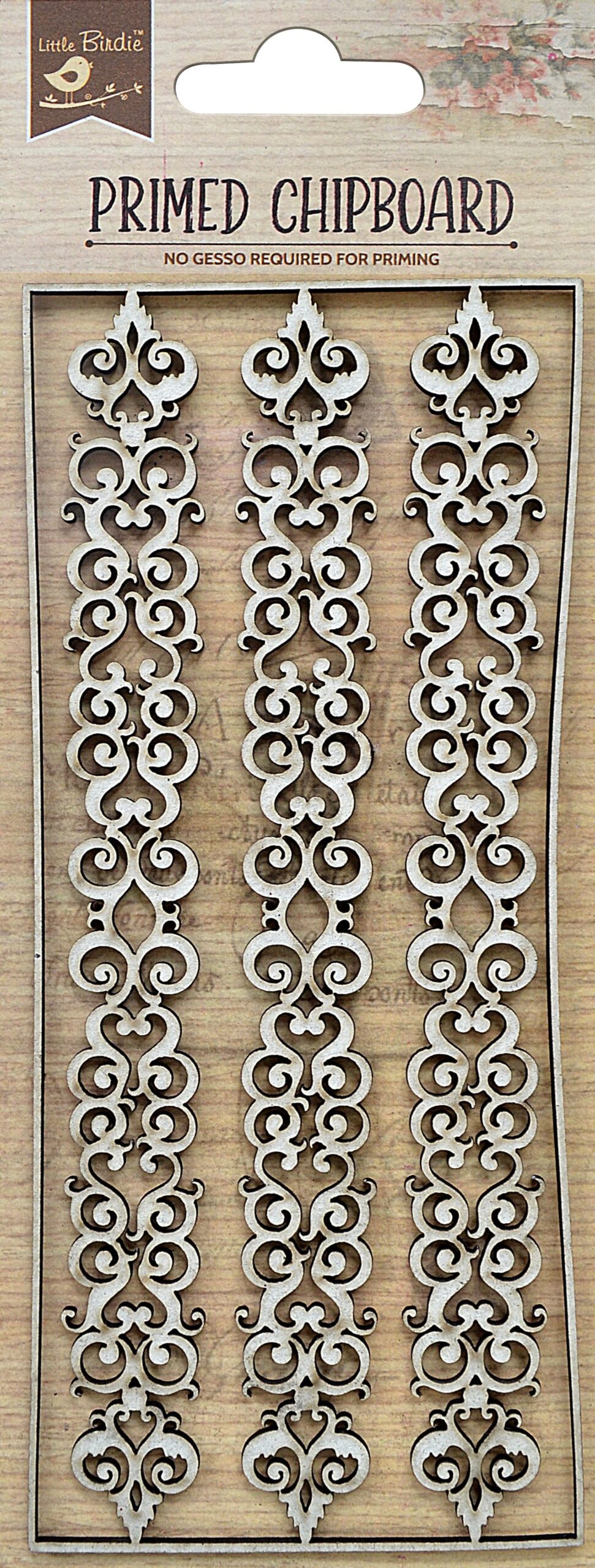 IMG-9133.jpg Little Birdie Primed Chipboard ORNATE SCROLLS 1pc - Image 1
