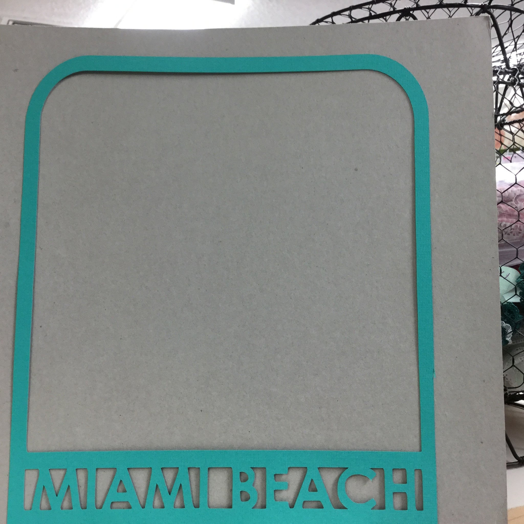 IMG_0199.jpg Page Frame MIAMI BEACH 12"x12" Scrapbook Overlay - Image 1