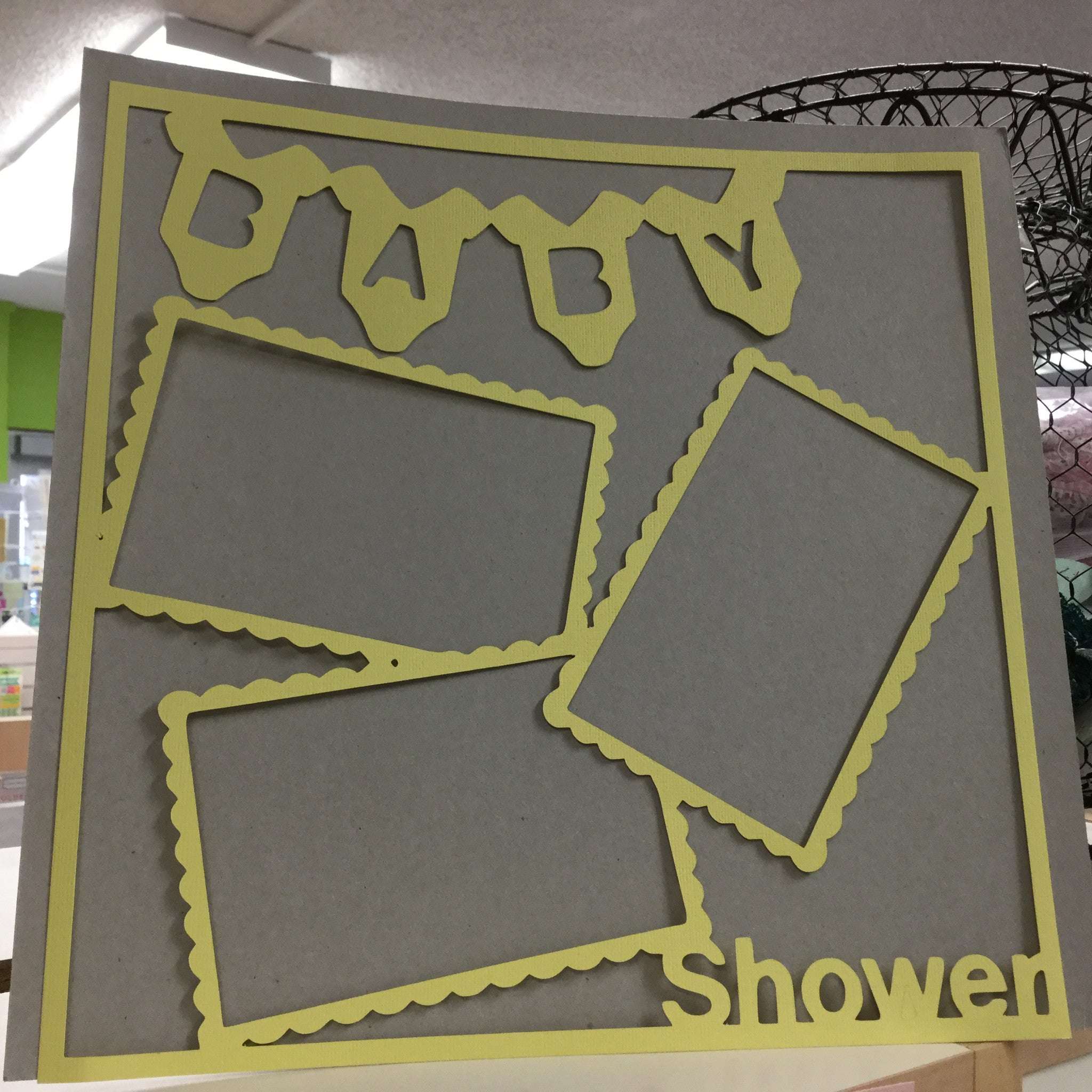 IMG_0248.jpg Page Frame BABY SHOWER 12"x12" Scrapbook Overlay - Image 1