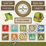 CAMPING SIGNS Stickers 12"X12" Scrapbook Customs